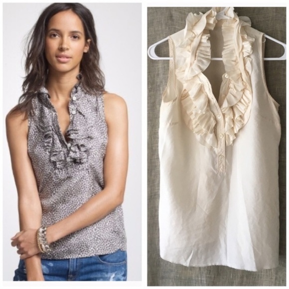 J. Crew Tops - 100% silk J. Crew Kelsey ruffle top